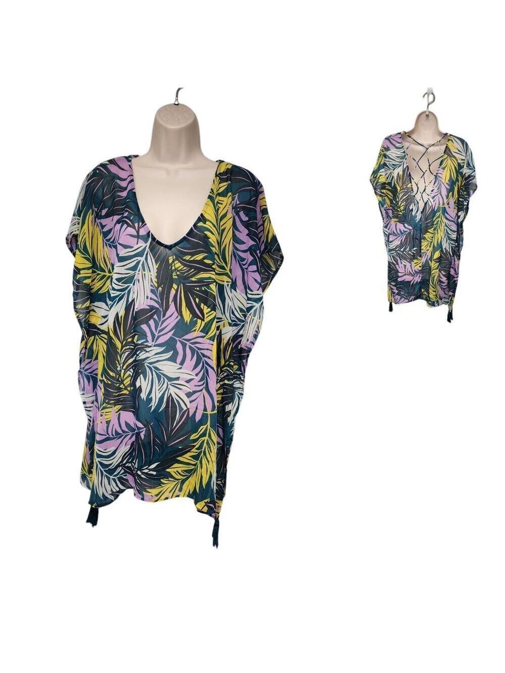 Palisades Beach Club Women's V-Neck Sheer Chiffon Swimsuit Covered Size XL/XXL - Picture 3 of 10